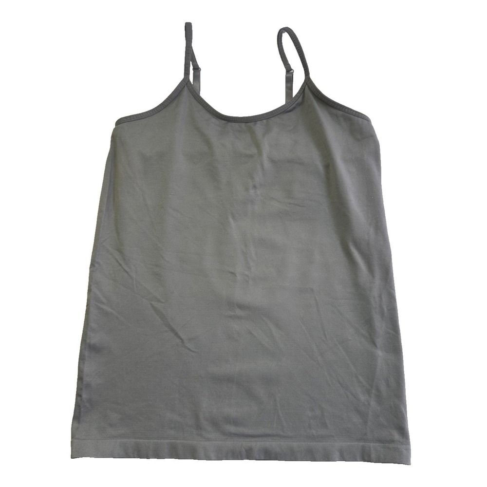 Rhonda Shear Tank Camisole Gray XL 1X Shelf Bra Adjustable Straps Lounge Soft